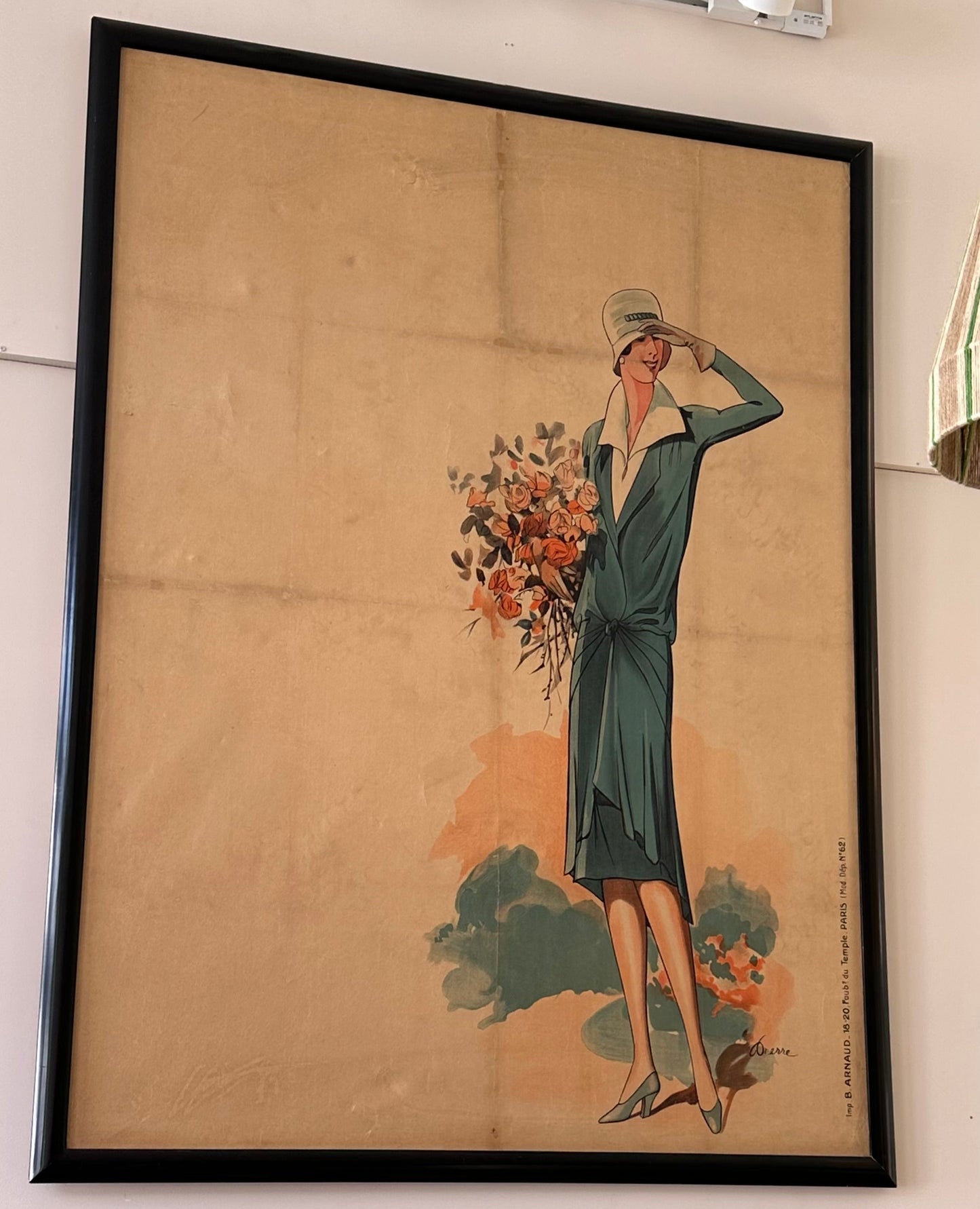 LA DAME AUX FLEURS - Art Deco - 1920-30 - 146x124cm