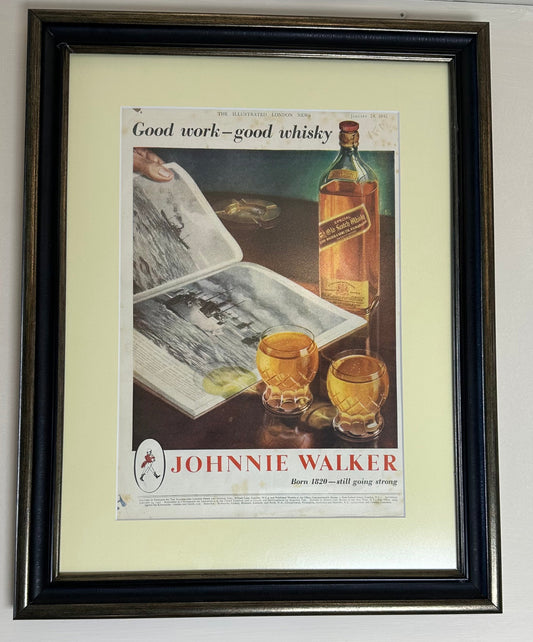 JOHNIE WALKER - Reklam - LONDON NEWS - 1942 - 36x26cm