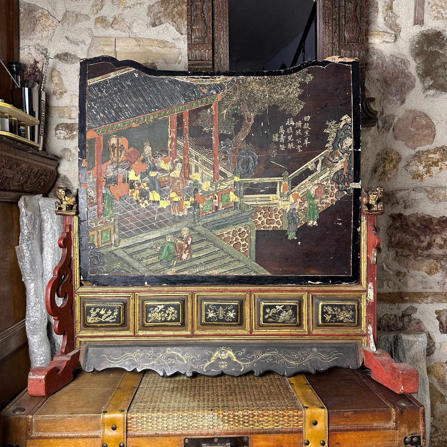 ÇİN - ATEŞ PANOSU - Lake İşlemeli - 17YY.