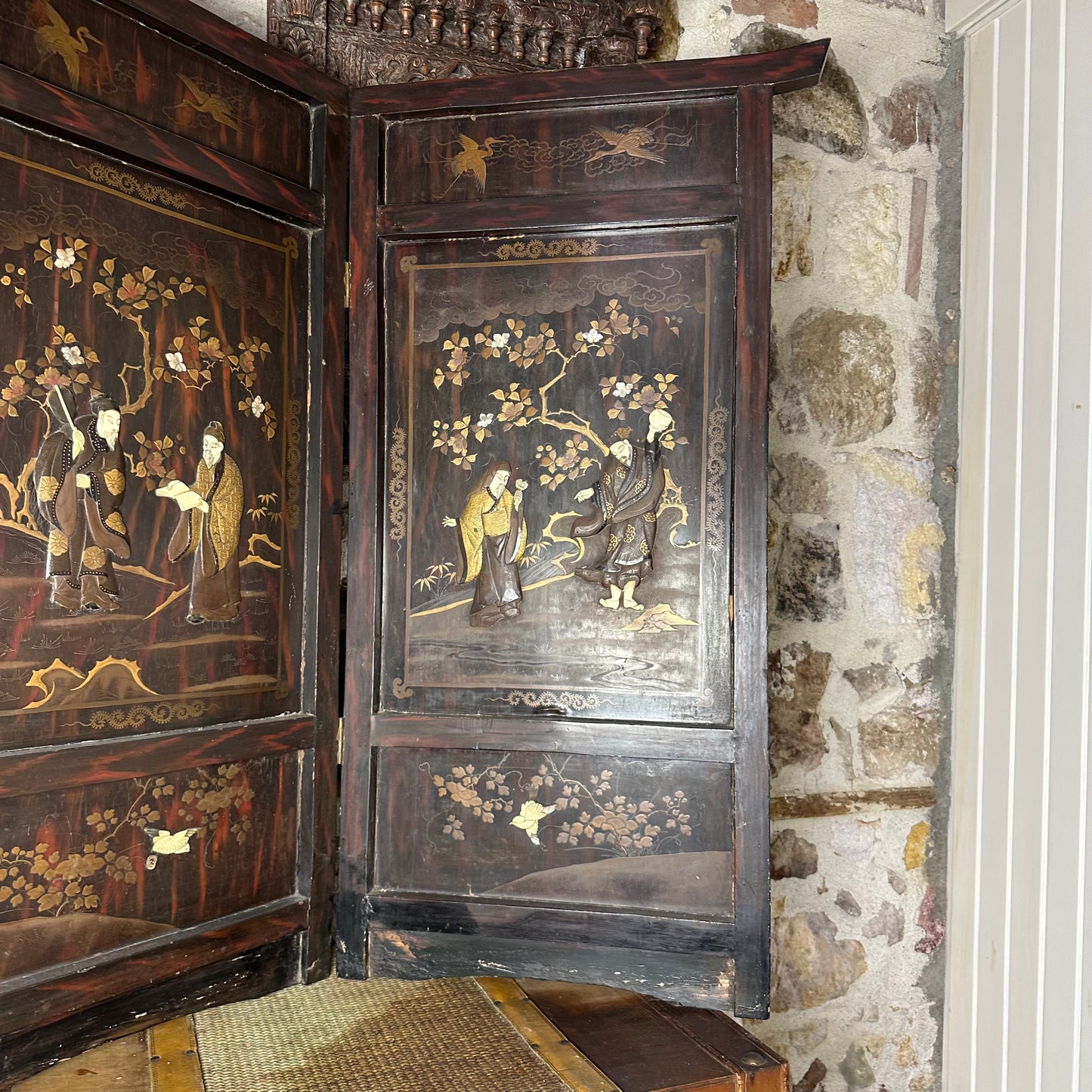 JAPON PARAVAN - MEIJI DÖNEMİ - SHIBAYAMA Tekniği - 1870