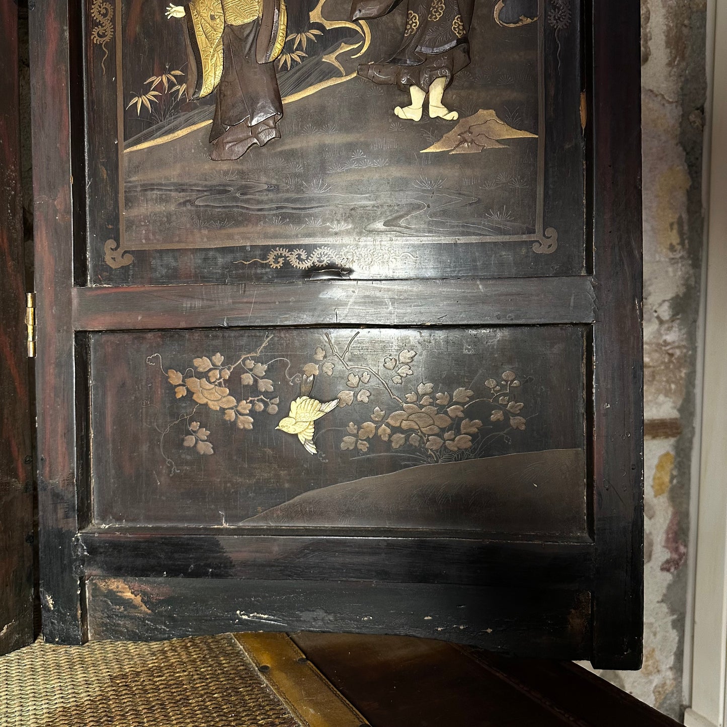 JAPON PARAVAN - MEIJI DÖNEMİ - SHIBAYAMA Tekniği - 1870