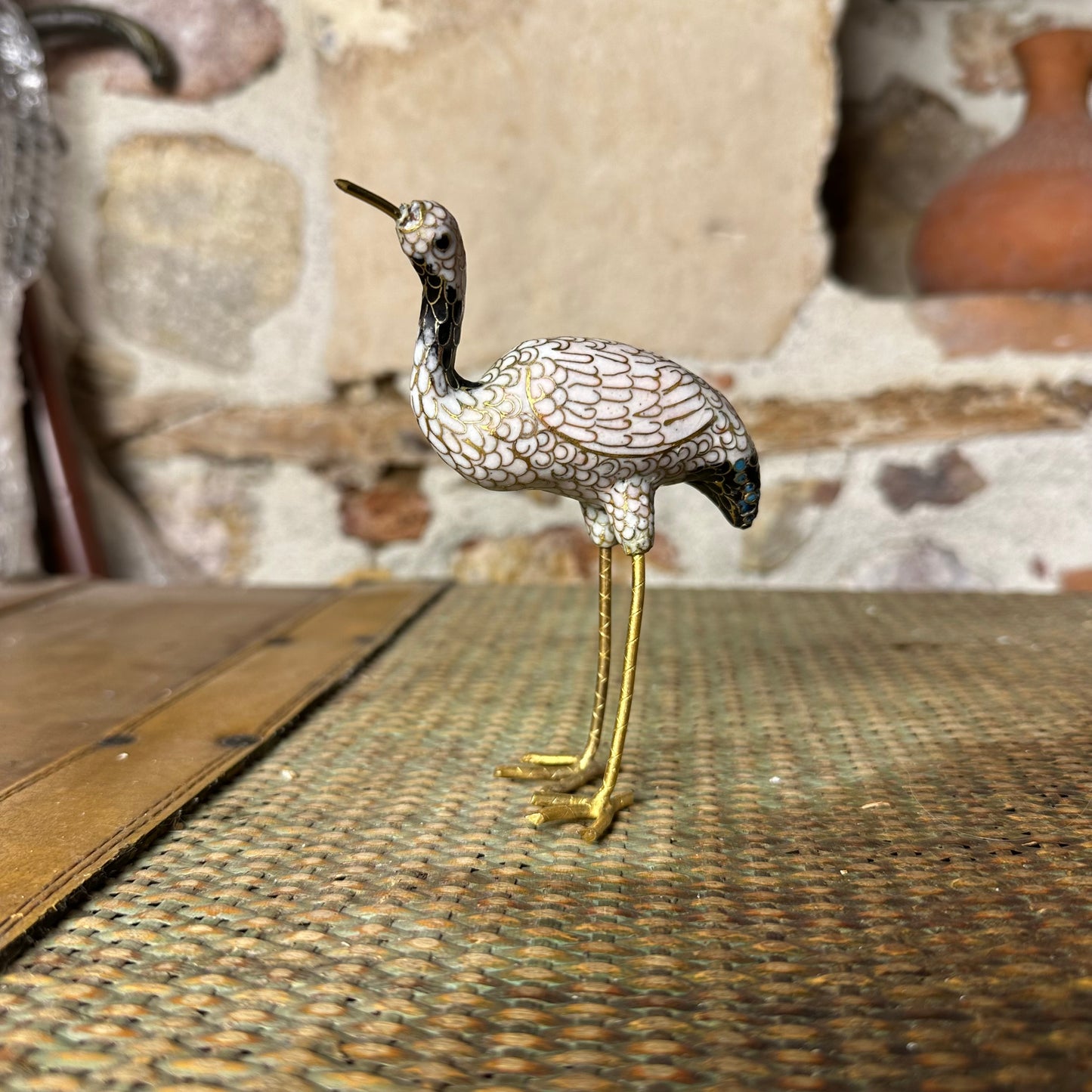 ÇİN - Kluazone Enamel - Leylek Figürü - 1900ler